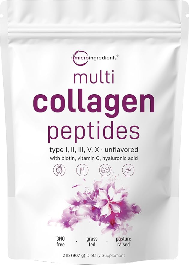 Micro Ingredients 8-in-1 Multi Collagen Powder &amp Women’s Probiotics 100 Billion CFU Veggie Capsules | 2 Pack | Hydrolyzed Peptides + Hyaluronic Acid &amp Vitamin C | 40 Strains + Cranberry &amp