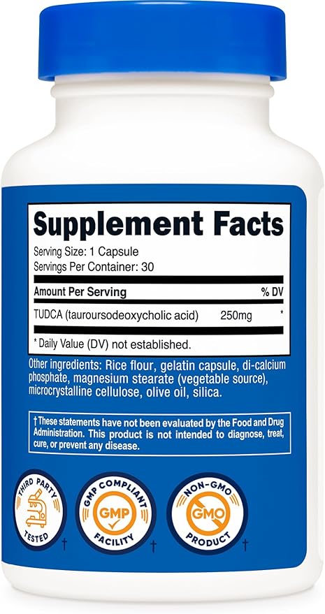 Nutricost Tudca 250mg 30 Capsules (3 Bottles)