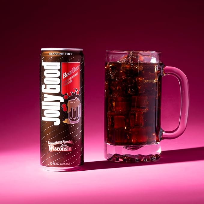 Jolly Good Classic Old Fashioned Root Beer Soda Flavored Soda Pop Drink Caffeine Free Soft Drinks for Adults &amp Kids Craft Soda for Mocktails &amp Cocktails Made in America 12 Oz Can 12 Pk