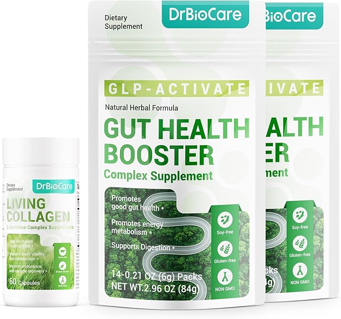 DrBioCare Living Collagen L-Carnitine Complex Supplement and Gut Health Booster Complex Supplement