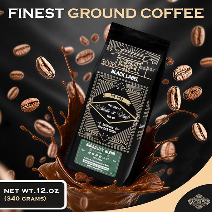 A&ampP Broadway Blend Medium Roast Ground Coffee 12 oz 3 Pack 100% Arabica Smooth Classic Flavor &amp Rich Aroma