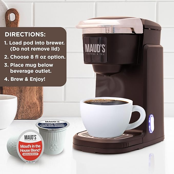 Maud's Dark Roast Medium Roast &amp French Roast Coffee Pods Bundle 54 ct Single Serve Pods – 100% Arabica Coffee Compatible with Keurig K Cups Maker