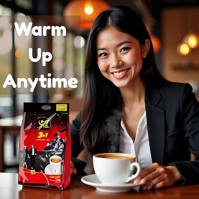 Trung Nguyen G7 3-in-1 Instant Premium Vietnamese Coffee 100 Servings Sticks x16g Beverage Vietnam Origin (1 Pack)