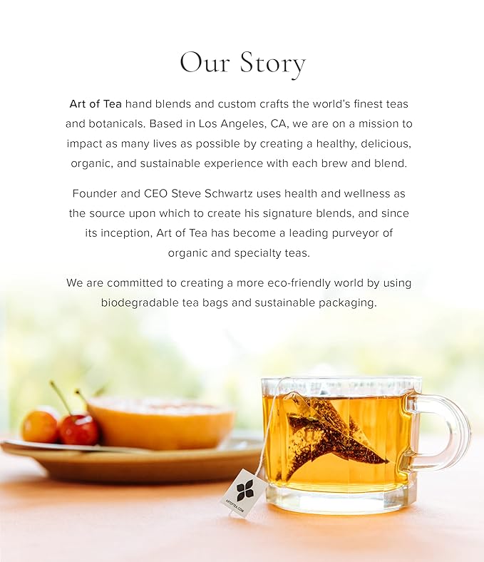 Art of Tea | Organic Earl Grey Black Tea | Earl Grey Tea Bag | 50 Pyramid Black Tea Bag Sachets