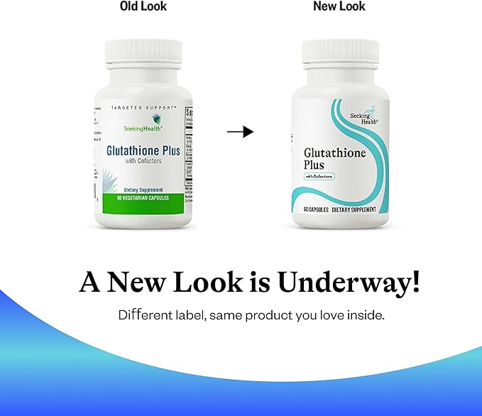 Seeking Health Glutathione Plus 100 mg S-Acetyl-L Glutathione with Cofactors Immune and Detoxification Support Liver Health Antioxidant and Free Radical Support Vegetarian (60 Capsules)