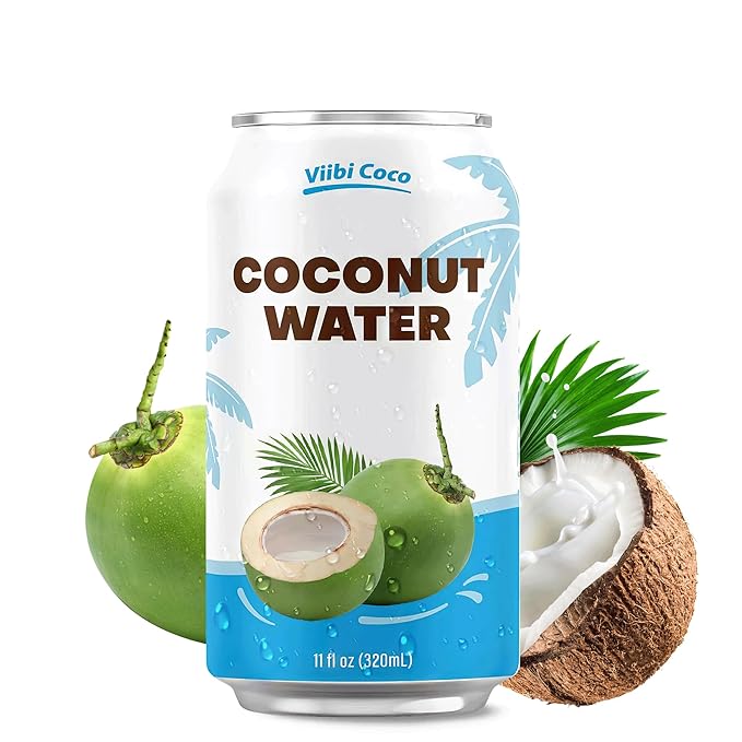 VIIBI Coconut Water NO added Sugar The Original Flavor - Made with Fresh Coconut Water Natural Electrolytes for Hydration Hydration with Electrolytes 11 Fl Oz (Pack of 24 Cans)