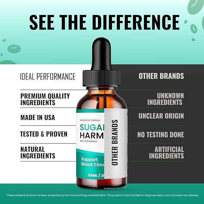 Sugar Harmony Drops SugarHarmony Blood Formula Support Supplement Drops - Maximum Strength All Natural Healthy Circulation Stable Levels &amp Overall Health Advanced Sugar Harmony Reviews (2 Pack