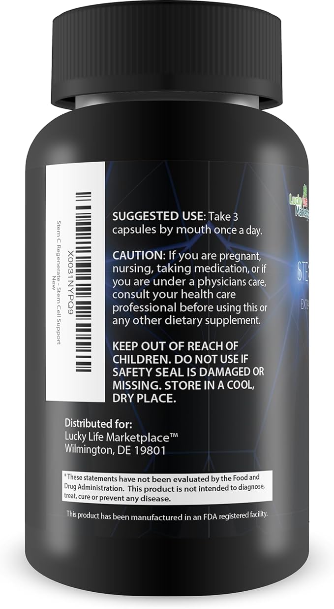 Stem C Regenerate - Natural Stem Cell Support - Help Support Boosted Natural Stem Cells Aid Reduced Oxidation and Occasional Swelling - Best Stem Cell Supplements Self Proclaimed