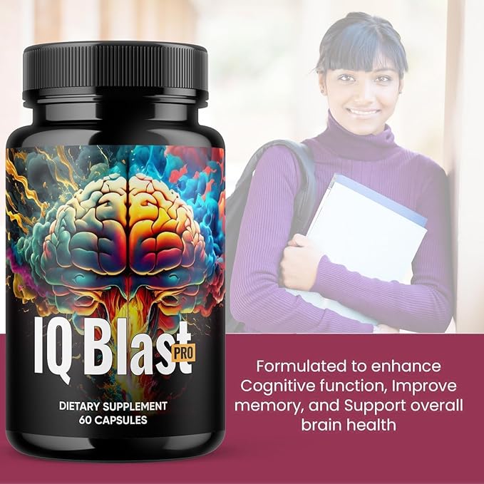 Official - IQblast Pro Supplement Capsules Brain Pills for Memory and Focus IQblastpro Blaster Premium Clarity Support Advanced Formula Reviews All Natural Ingredients (2)