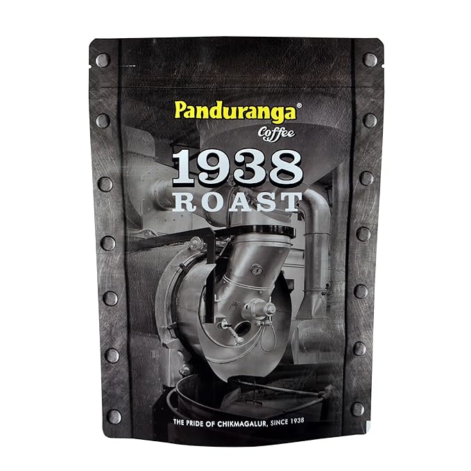 Panduranga Coffee 1938 Roast - Premium South Indian Filter Coffee Celebrating 80+ Years of Legacy Authentic Chikmagalur Blend Artfully Roasted for Rich Aroma &amp Flavor 500g (Pack of 1)