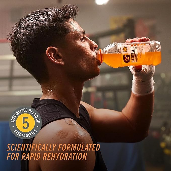 Gatorlyte Rapid Rehydration Electrolyte Drink 3 Flavor Variety Pack 2.0 Specialized Blend of 5 Electrolytes Lower Sugar No Artificial Sweeteners No Artificial Flavors 20 fl oz Bottles (12 Pack)