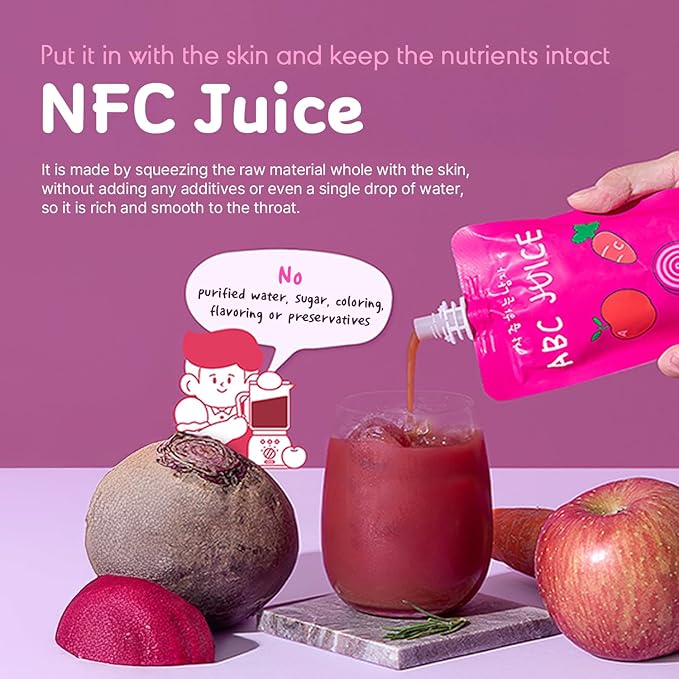 Gyeongbuk Sun Farm ABC Juice Apple Beet Carrot Beverage Drink Nectar 1Box (100ML/3.38fl.oz X 30ea) - 100% Korean Organic Ingredients Cold-pressed No Additives All Family Vitamin Juice Drink