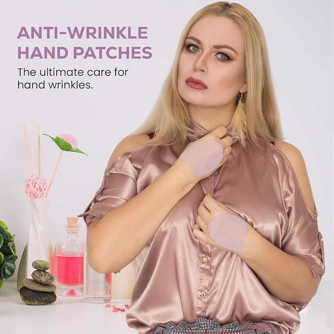 Kami Pure Silicone Hand Wrinkle Patches Anti-Aging Collagen Filler Pads Hydrate Plump &amp Smooth Skin Reusable Single Pack