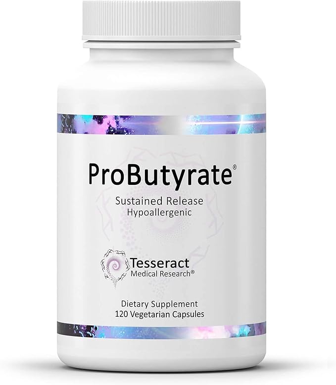 Tesseract Medical Research ProButyrate Gut Health Supplement Butyric Acid Complex Gastrointestinal Support Supplement Helps Restore Balance to Stabilize Gut Microbiome 600mg (120 Capsules)