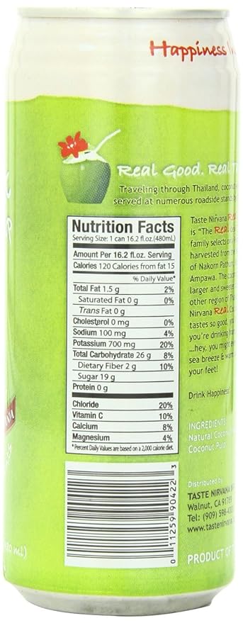 Taste Nirvana Real Coconut Water With Pulp 16.2-oz Pack of 24
