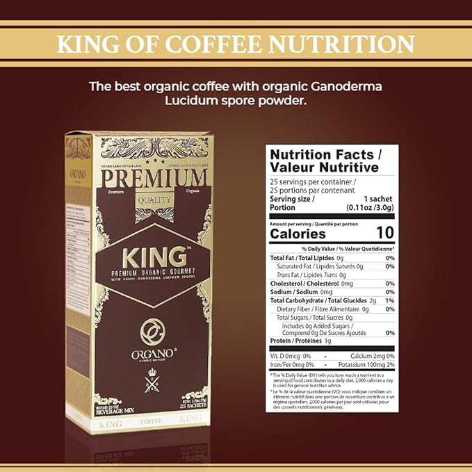 ORGANO 2 Boxes King of Coffee 100% Certified Ganoderma Lucidum (50 Sachets)