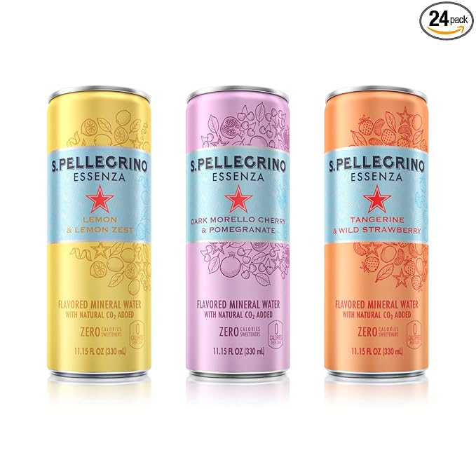 S.Pellegrino Essenza Variety Pack - Lemon Dark Morello Cherry Wild Strawberry11.15 Fl. Oz (Pack of 24)