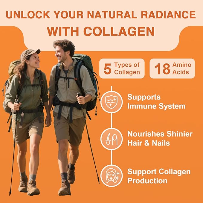 ZEBORA Multi-Collagen-Peptides-Powder with MSM &amp CS Type I II III V X Hydrolyzed Collagen Peptides with Hyaluronic Acid &amp Vitamin C for Women and Men Hair Skin Nails &amp Joint Non-GMO 3