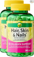 KP+ Hair Skin &amp Nails | Collagen Support | Over 15 Key Ingredients Including Biotin &amp Antioxidants | Dietary Supplement | 240 Caplets | Pack of 2