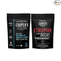 Organic Cold Brew Coffee - Guatemalan Coffee Beans - Ground Medium Roast 2lbs and Organic Ethiopian Decaf Swiss Water Processed SWP Ground Coffee 12oz