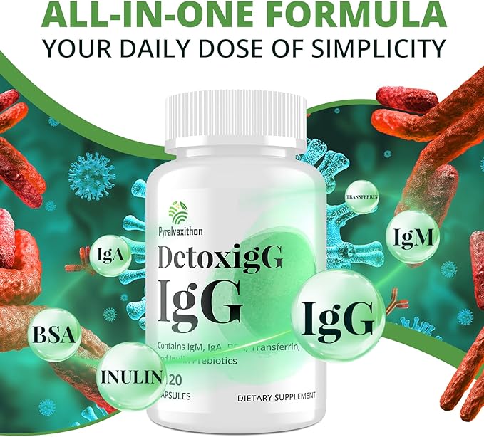 IgG Immunoglobulin Supplement - IgG IgM IGA &amp Inulin - Bovine Colostrum Supplement Alternative - Dairy-Free Bovine Immunoglobulin Capsules (120 Capsules)