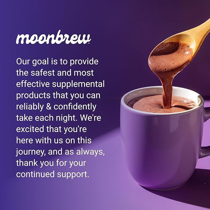 MoonBrew Nighttime Magnesium Hot Cocoa Natural Sleep Aid Drink Mix for Adults 3-Pack - Calming Melatonin-Free Sleep Support - Sleepy Hot Chocolate Powder with L-Theanine Chamomile &amp Zinc Glycin