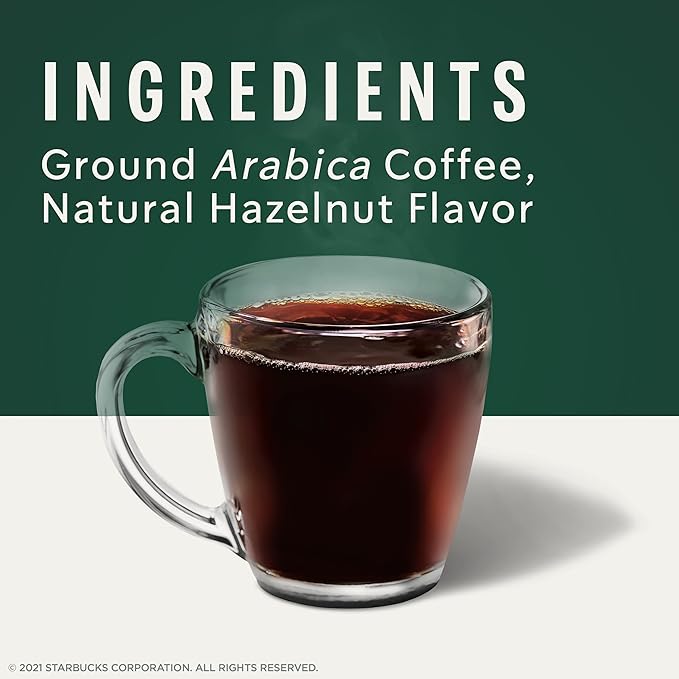 Starbucks Flavored Coffee K-Cup Pods Hazelnut Flavored Coffee Made without Artificial Flavors Keurig Genuine K-Cup Pods 10 CT K-Cups/Box (Pack of 2 Boxes)