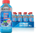 SueroX Sugar Free Sports Drink for Hydration and Recovery Electrolyte Hydration Drink with 8 Ions Zero Calorie Sports Drinks Blueberry Reboot 21.3 Fl Oz 12 Count
