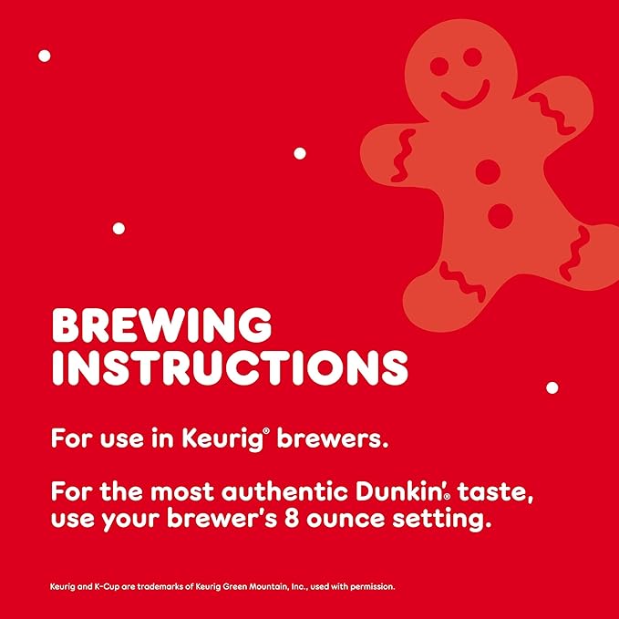 Dunkin’ Gingerbread Artificially Flavored Coffee K-Cup Pods 60 Ct.