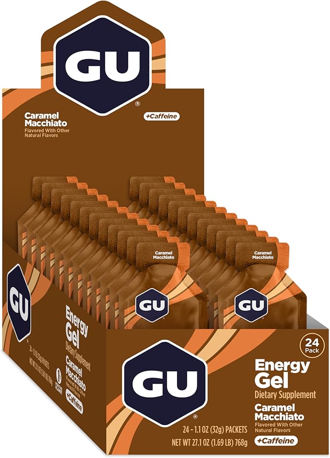 GU Energy Original Sports Nutrition Energy Gel Caramel Macchiato 24 Count Box