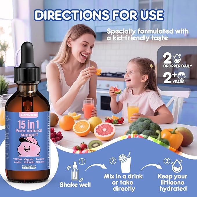 Parasite Cleanse for Humans &amp KidsParasite Cleanse for ChildrenZeolite Detox Liquid DropsCandida Cleanse &amp Wellness FormulaContains wormwood black walnut cloveOrganic ChlorellaOregano2