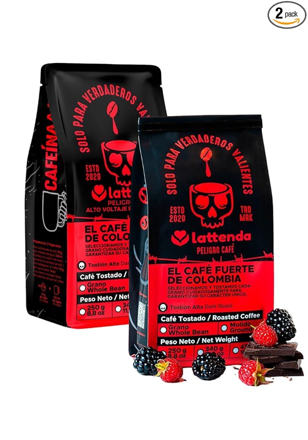 Peligro Specialty Coffee: High Voltage Colombian Coffee - Intense Flavor 2 Pack 454g Ground