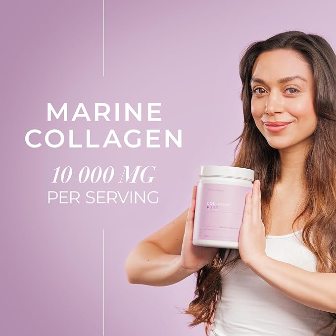 Swedish Collagen - Hydrolyzed Marine Collagen 10000 mg Powder Supplement - 2 x 300 g (600 g in Total) 60 Day Supply | Pure Peptide for Hair Skin Nails &amp Joints I 100% Natural &amp Gluten Free