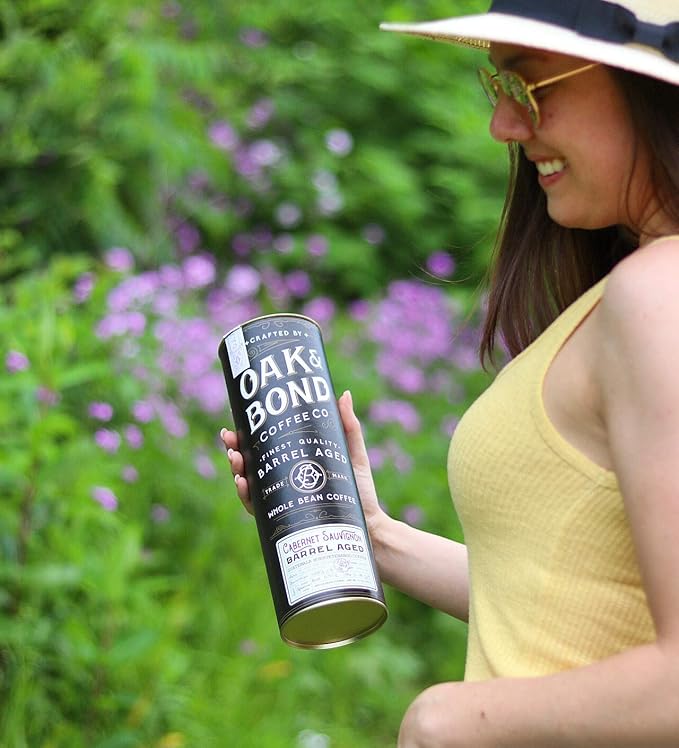 Oak &amp Bond Coffee Co. - Aged Cabernet Sauvignon Coffee Guatemala Huehuetenango Whole Bean Medium Roast Dark Chocolate Plum &amp Candied Pecan Flavors - 10oz