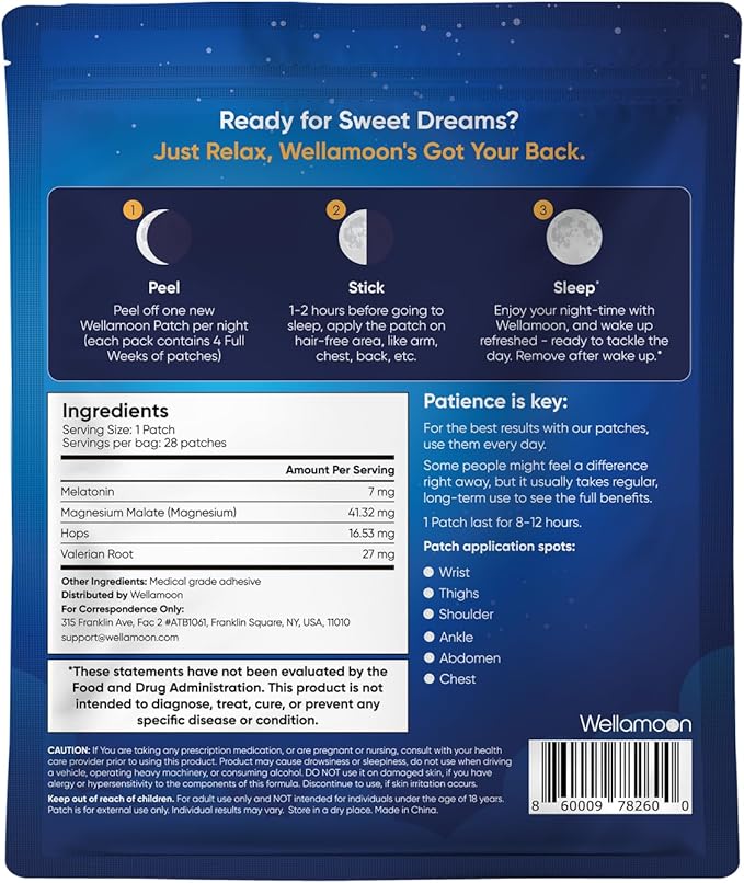 Wellamoon Sleep Patches &amp Lulutox Sleep Tea Bundle (28 Patches &amp 28 Servings)
