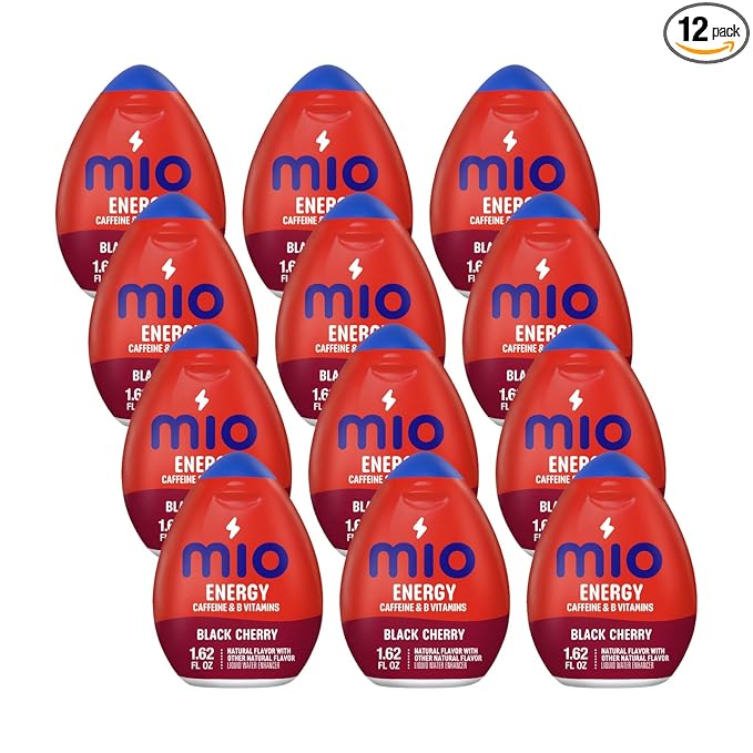 MiO Energy Liquid Water Enhancer Black Cherry 1.62 Ounce (Pack of 12)