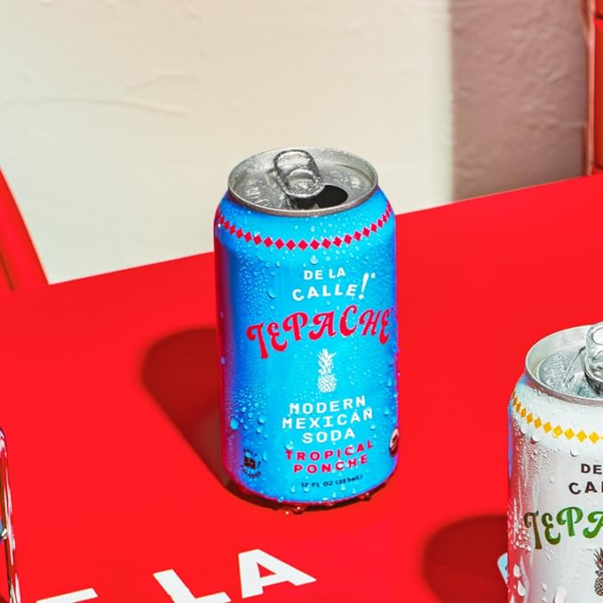 De La Calle Tepache - Tropical Ponche - Modern Mexican Soda - Craft Fermented Pineapple Sparkling Beverage - Certified Organic Antioxidant Rich Non-Alcoholic Healthy Soda Low Sugar Low Calorie N