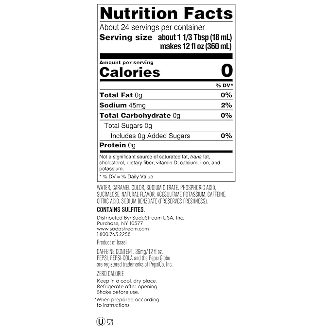 SodaStream - Diet Pepsi Beverage Mix Diet Flavor for SodaStream Turns 9.5 Gallons of Sparkling Water into Diet Pepsi Light Crisp and Refreshing with Zero Calories 14.9 Fl Oz Pack of 4