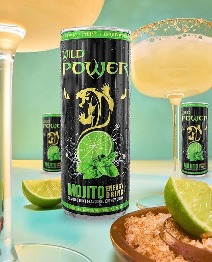 Wild Power Energy Drink Mojito Flavor 8.4 fl oz (250 mL) Slim Cans 24 Pack