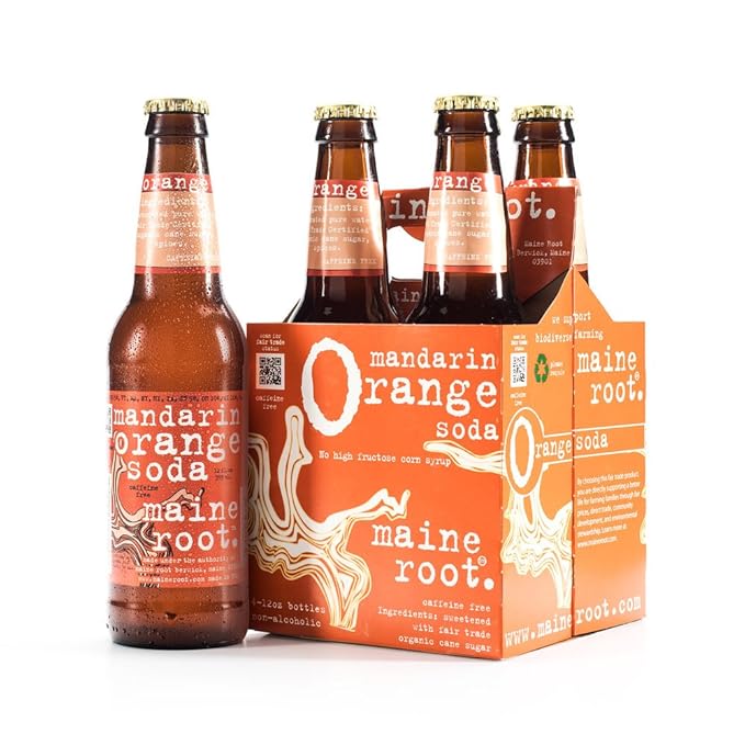 Maine Root Soda - Fair Trade Craft Soda in Glass Bottles (Mandarin Orange 24 Pack)