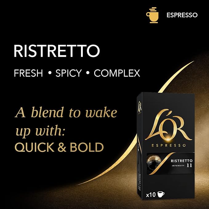 L'OR Espresso Capsules 50 Count Ristretto Single-Serve Aluminum Coffee Capsules Compatible with the L'OR BARISTA System &amp *Nespresso Original Machines 50 Count (Pack of 1)