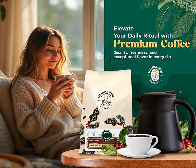 Samarian Coffee Light Roast – Colombian Single-Origin Arabica – Specialty Ground Coffee with Citrus &amp Floral Notes – Smooth &amp Aromatic – For Pour Over French Press Chemex V60 – 12oz Bag