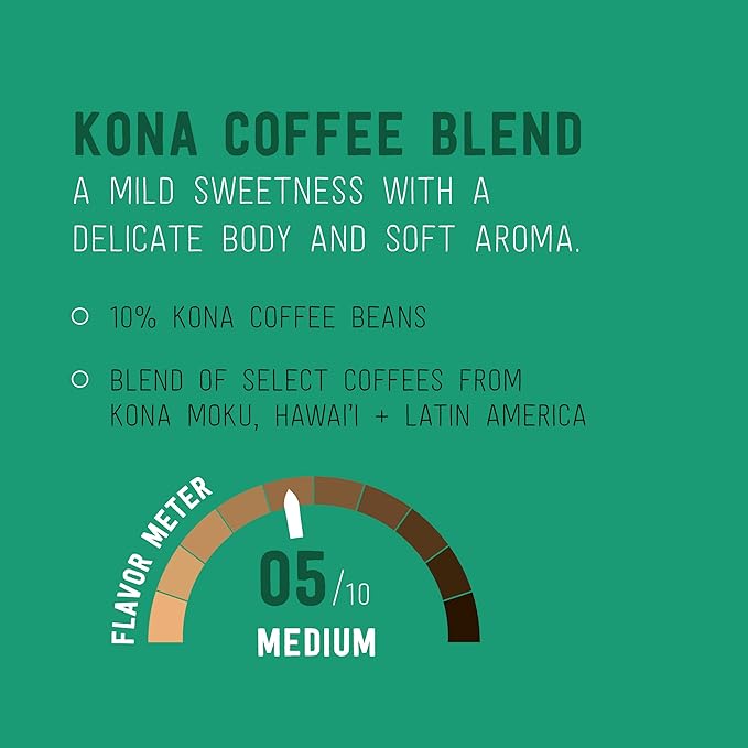 Happy Belly an Amazon Brand -Medium Roast Coffee Pods Kona Blend Compatible with Keurig 2.0 K-Cup Brewers 100 Count
