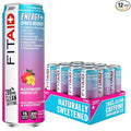 FITAID ENERGY 200mg Natural Caffeine Keto Raspberry Hibiscus Optimum Performance Formula: BCAAs Quercetin Electrolytes Omega-3s 15 calories Paleo Vegan &amp GlutenFree 12 Fl Oz (Pack of 12