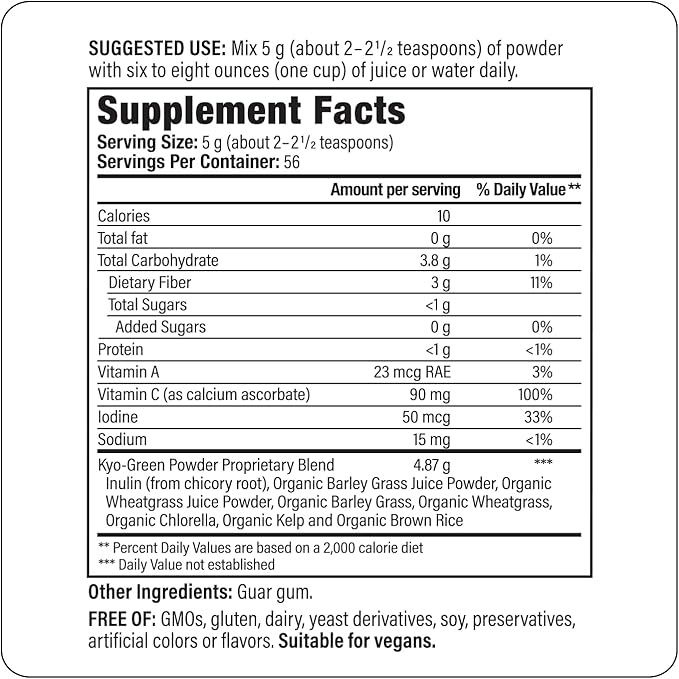 Kyolic Kyo-Green Greens Blend Energy* Powdered Drink Mix 10 oz