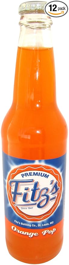 Fitz's ORANGE POP OF St. LOUIS MISSOURI - Don't schvitz drink Fitz 12-Ounce Glass Bottle (Pack of 12)