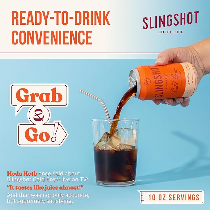 Organic Cold Brew Coffee 12-Pack – Single Origin Ethiopian Unsweetened Black Coffee Clean &amp Bright Flavor 150 mg Natural Caffeine Ready-to-Drink 10 oz Cans