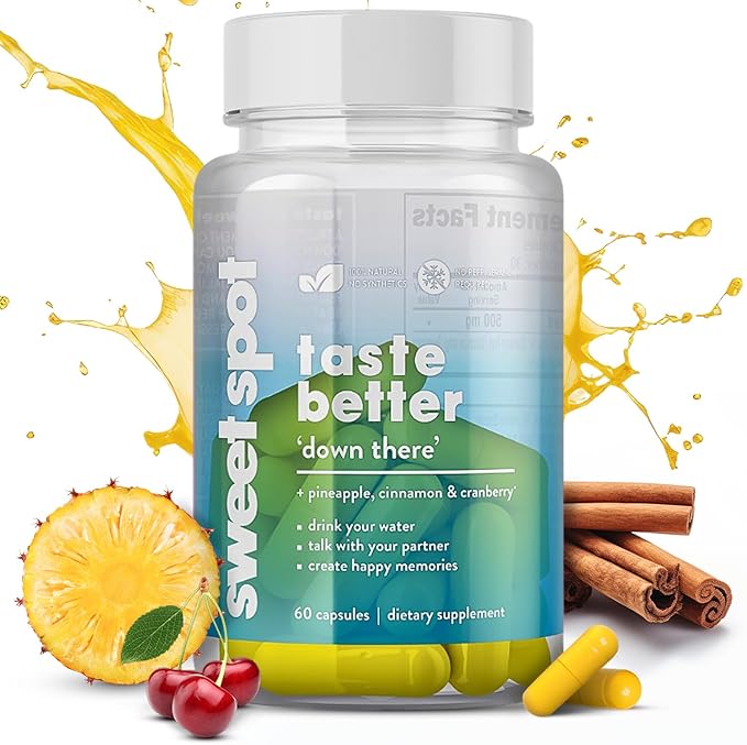 Pineapple Probiotics for Men – 625mg Sweet Spot Formula with Pineapple Extract Cranberry &amp Cinnamon Supports pH Balance &amp Freshens Taste 60 Capsules Made in the USA