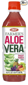 OKF Aloe Vera Drink in 16.9 Ounce Bottles (Fruit Punch 6 Pack)