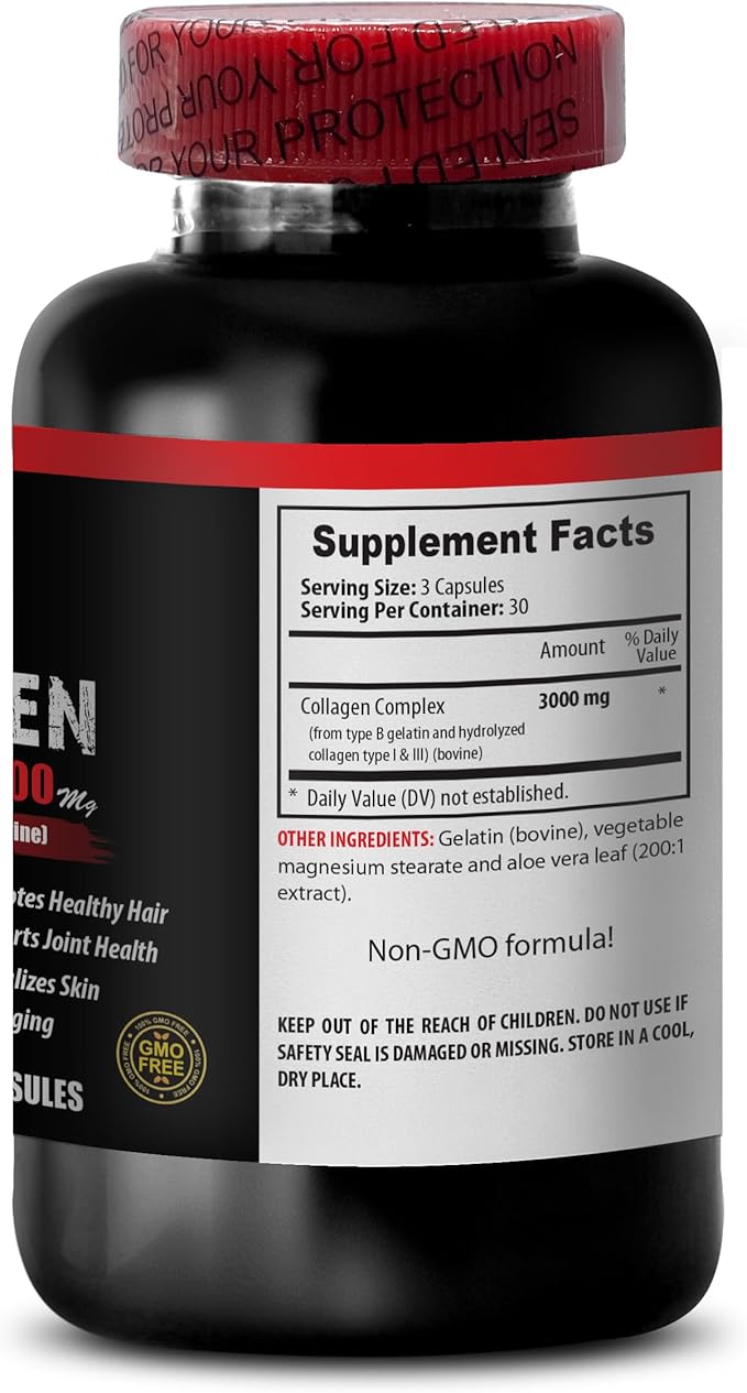 joint support supplements for women - COLLAGEN COMPLEX 3000MG - NATURAL AND POWERFUL - GOOD FOR JOINTS AND SKIN - collagen peptides multi hydrolyzed collagen peptides capsules 2 Bot 180 Capsules